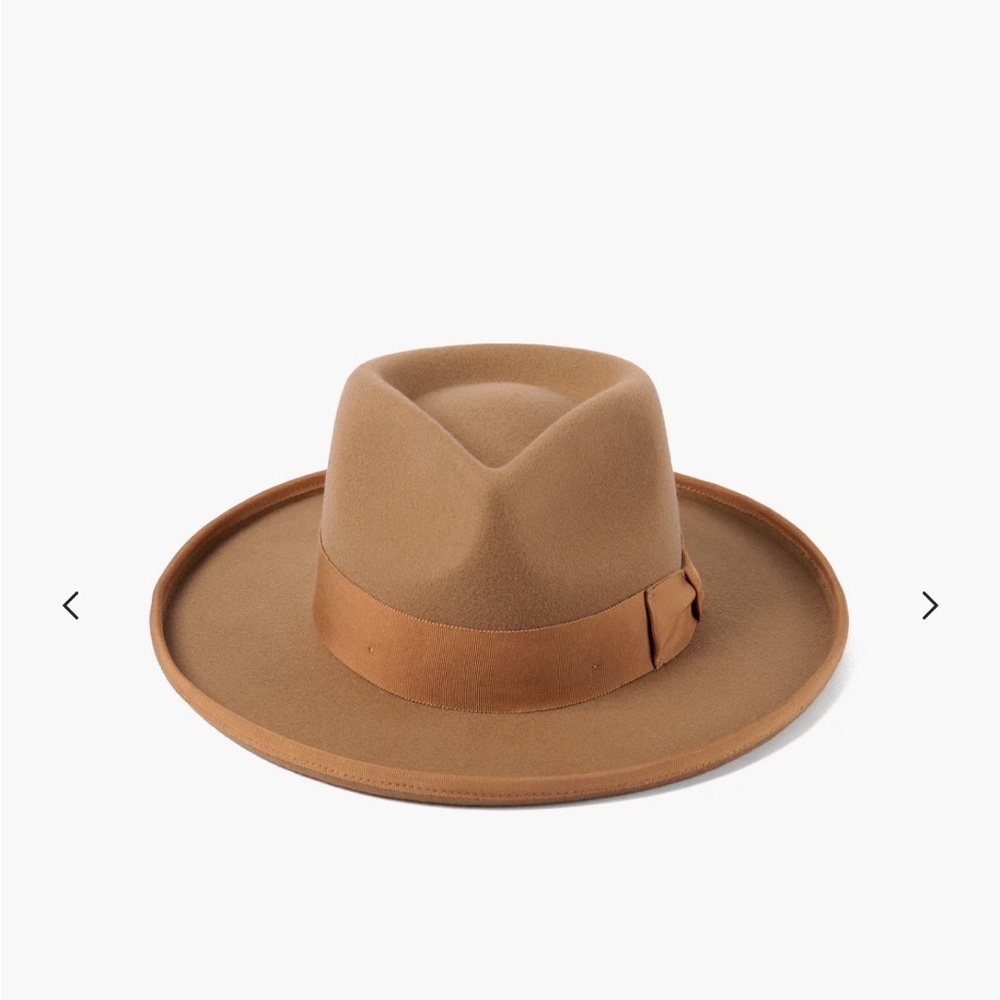 Anthropologie Lack of Color Hat Pierre Teak wool felt fedora Brown Sz M NEW